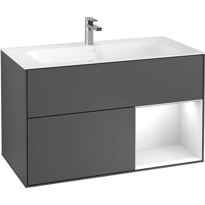 Villeroy & Boch Finion Mueble de baño - Angular, con estantería, acabado en madera Villeroy & Boch Finion Mueble de baño - Angular, con estantería, acabado en madera