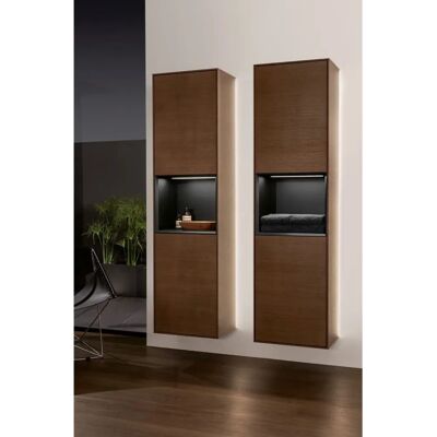 Villeroy & Boch Finion - Walnut Veneer / Black Matt Lacquer - Badschrank Villeroy & Boch Finion - Walnut Veneer / Black Matt Lacquer - Badschrank