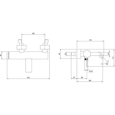 Villeroy & Boch Dawn Einhebel-Badewannenarmatur - Wandmontage, Nickel Schwarz Villeroy & Boch Dawn Einhebel-Badewannenarmatur - Wandmontage, Nickel Schwarz