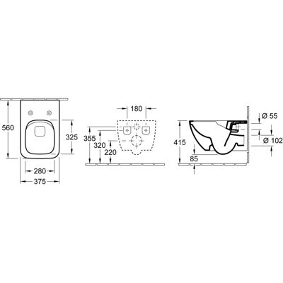 Villeroy & Boch Venticello WC de Perete - Fără Margine - Alb Piatră Villeroy & Boch Venticello WC de Perete - Fără Margine - Alb Piatră