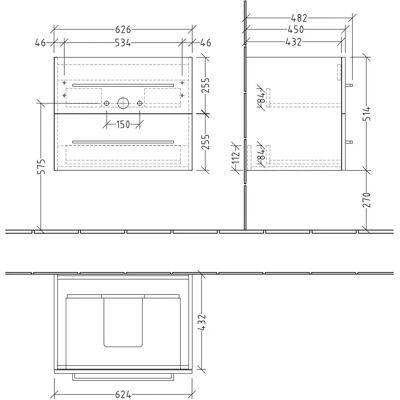 Villeroy & Boch Avento Waschtischunterschrank - Nordic Oak Villeroy & Boch Avento Waschtischunterschrank - Nordic Oak