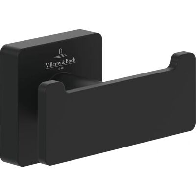 Villeroy & Boch Gancio doppio per asciugamani - Elements - Striking - Nero opaco Villeroy & Boch Gancio doppio per asciugamani - Elements - Striking - Nero opaco