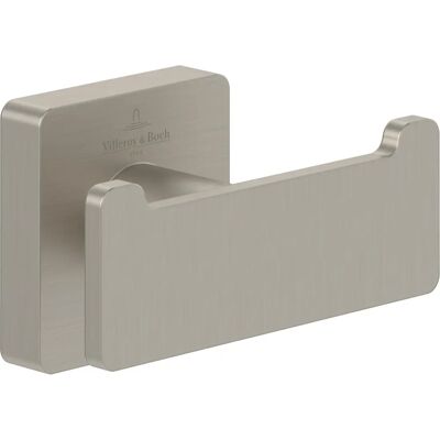 Villeroy & Boch - Gancio Doppio Asciugamano - Nichel Spazzolato - Design Contemporaneo Villeroy & Boch - Gancio Doppio Asciugamano - Nichel Spazzolato - Design Contemporaneo