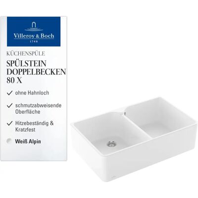 Doppio lavello Villeroy & Boch - CeramicPlus - Bianco Doppio lavello Villeroy & Boch - CeramicPlus - Bianco