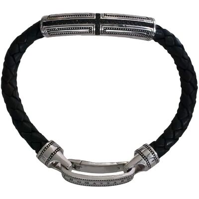 Bracciale Croce in Pelle Nera Thomas Sabo - Unisex - 17cm Bracciale Croce in Pelle Nera Thomas Sabo - Unisex - 17cm