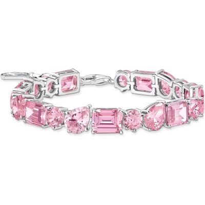 Thomas Sabo Vaaleanpunainen zirkonia Sterling-hopea rannekoru - Rannekorut Thomas Sabo Vaaleanpunainen zirkonia Sterling-hopea rannekoru - Rannekorut