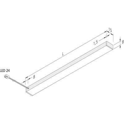 Hera LED-Unterbauleuchte - 600mm, Aluminium, 4000K - LED Unterbauleuchte Hera LED-Unterbauleuchte - 600mm, Aluminium, 4000K - LED Unterbauleuchte
