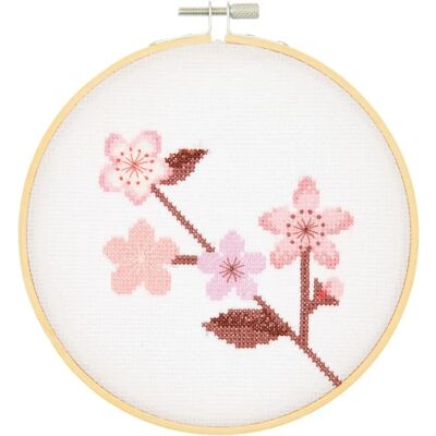 RICO DESIGN Stickset - Kirschblüte - 15cm - Anfänger RICO DESIGN Stickset - Kirschblüte - 15cm - Anfänger