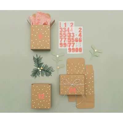 Rico Design Adventskalender Box - Gold, 24 Stück, Kraftpapier Rico Design Adventskalender Box - Gold, 24 Stück, Kraftpapier