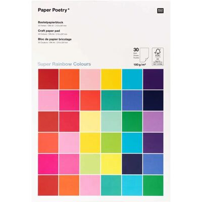 Rico Design 99010.09.21 Kunstpapier - Mehrfarbig - 30 Blatt Rico Design 99010.09.21 Kunstpapier - Mehrfarbig - 30 Blatt