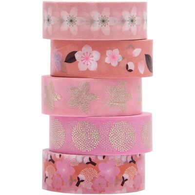 Rico Design Mehrfarbige Sakura Washi Tape - Bastelband 10 m Rico Design Mehrfarbige Sakura Washi Tape - Bastelband 10 m
