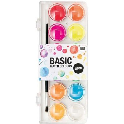 Rico Design Aquarellpalette - Fluoreszierend - 12 Farben Rico Design Aquarellpalette - Fluoreszierend - 12 Farben