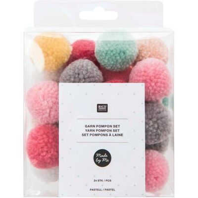 Rico Design Wollpompons - Pastell Mehrfarbig 3x3cm - Partydekoration Rico Design Wollpompons - Pastell Mehrfarbig 3x3cm - Partydekoration