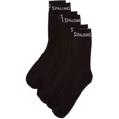 Calcetines Spalding de Media Altura - 3 Pares Negros para Fútbol Calcetines Spalding de Media Altura - 3 Pares Negros para Fútbol