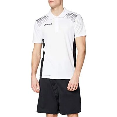 UHLSPORT Goal Polo Homme Noir Blanc - Polo Shirt - Publicité UHLSPORT Goal Polo Homme Noir Blanc - Polo Shirt - Publicité