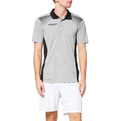 Polo de football UHLSPORT Goal pour homme - Polyester gris Chemise sportive - Publicité Polo de football UHLSPORT Goal pour homme - Polyester gris Chemise sportive - Publicité