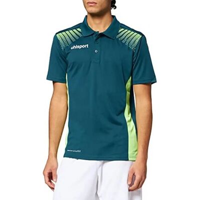Polo Vert pour Homme UHLSPORT Goal - Style Football - Publicité Polo Vert pour Homme UHLSPORT Goal - Style Football - Publicité