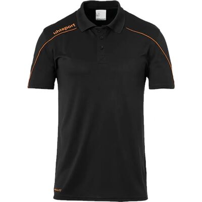 UHLSPORT Stream Black Polo Shirt - Sportswear for Men UHLSPORT Stream Black Polo Shirt - Sportswear for Men