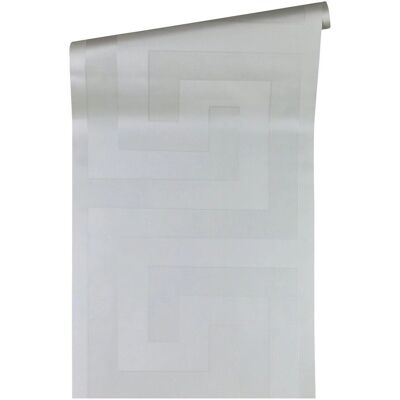 Papel pintado clave griega de Versace - Plata - 10m x 70cm - Acabado de lujo Papel pintado clave griega de Versace - Plata - 10m x 70cm - Acabado de lujo