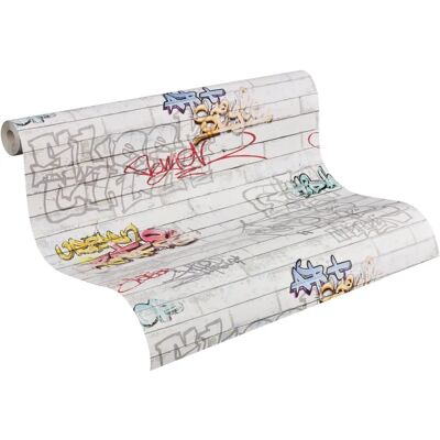 Carta da parati graffiti bianco - Carta Carta da parati graffiti bianco - Carta