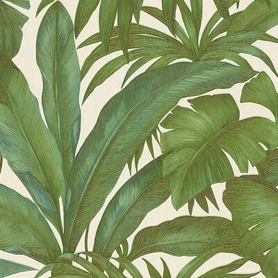 Versace Giungla Palm Leaves Wallpaper - Grün/Creme - 10m x 70cm Versace Giungla Palm Leaves Wallpaper - Grün/Creme - 10m x 70cm