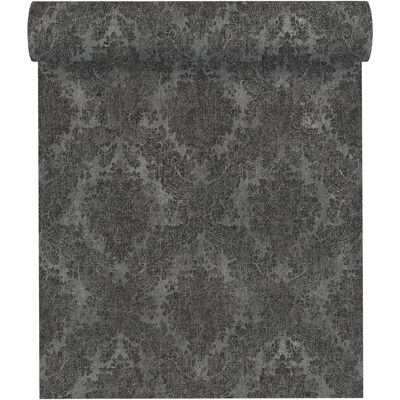 BRICOFLOR Dunkle Elegante Tapete - 53cm x 10,05m - Modernes Blumen & Barockmuster BRICOFLOR Dunkle Elegante Tapete - 53cm x 10,05m - Modernes Blumen & Barockmuster