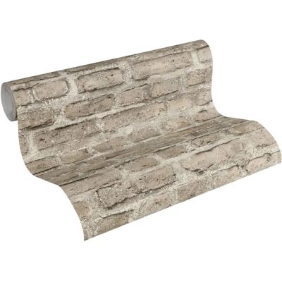 Carta da Parati Mattoni Beige Chiaro - Decorazione Soggiorno Carta da Parati Mattoni Beige Chiaro - Decorazione Soggiorno