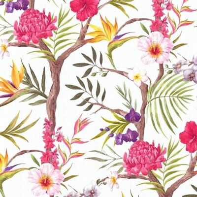 AS Creations Tropical Flowers Wallpaper - Floral, Multicolour - Wallpaper AS Creations Tropical Flowers Wallpaper - Floral, Multicolour - Wallpaper