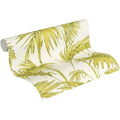 AS Creation Lola Paris Palm Motiv Tapete Creme / Grün - Tapete AS Creation Lola Paris Palm Motiv Tapete Creme / Grün - Tapete