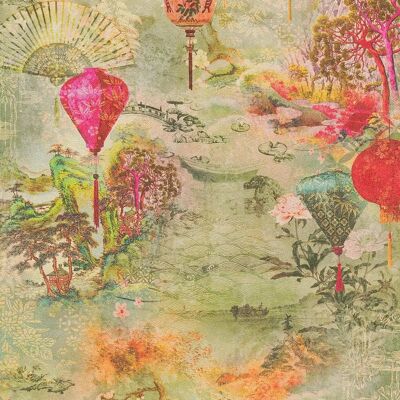 A.S. Creation Asian Fusion Lanterns Wallpaper Multi - Wallpaper A.S. Creation Asian Fusion Lanterns Wallpaper Multi - Wallpaper