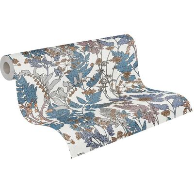 ARCHITECTS PAPER Floral Impression - Florale Tapete, Blau Beige - Tapetenart ARCHITECTS PAPER Floral Impression - Florale Tapete, Blau Beige - Tapetenart