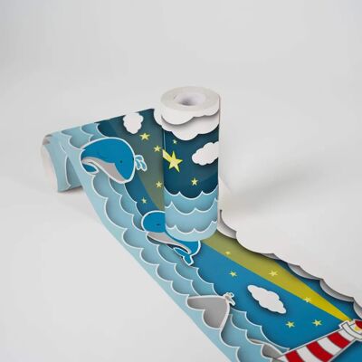 Borde azul infantil de A.S. Création - Papel pintado para niños Borde azul infantil de A.S. Création - Papel pintado para niños