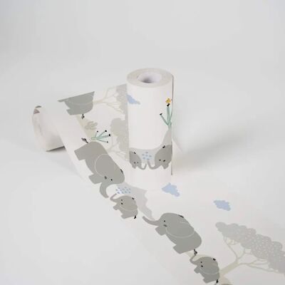 Bordo di carta da parati Elephant Family - Decorazione per bambini Bordo di carta da parati Elephant Family - Decorazione per bambini