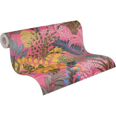 Nala Cape Town Metropolitan Stories Pink Vibrant Floral Leaf Vinyl Wallpaper - Wandtapete Nala Cape Town Metropolitan Stories Pink Vibrant Floral Leaf Vinyl Wallpaper - Wandtapete