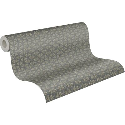 A.S. Création Trendwall Schwarze Art Deco Tapete - Vlies, Vinyl - 0.53x10.05m A.S. Création Trendwall Schwarze Art Deco Tapete - Vlies, Vinyl - 0.53x10.05m