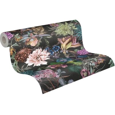 A.S. CREATION Dream Flowery Carta da Parati - Floreale, Nero, 0,53x10.05m A.S. CREATION Dream Flowery Carta da Parati - Floreale, Nero, 0,53x10.05m