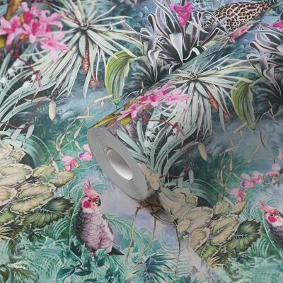 A.S. Création Dream Flowery Groene Roze Vliesbehang - Wandbekleding A.S. Création Dream Flowery Groene Roze Vliesbehang - Wandbekleding