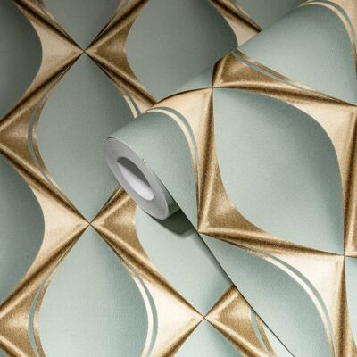 Living Walls My Home My Spa grüne goldene 3D Tapete Living Walls My Home My Spa grüne goldene 3D Tapete