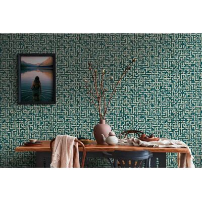 Living Walls My Home My Spa Geometrische Tapete - Blau, Gold - 0,53 x 10,05 m Living Walls My Home My Spa Geometrische Tapete - Blau, Gold - 0,53 x 10,05 m