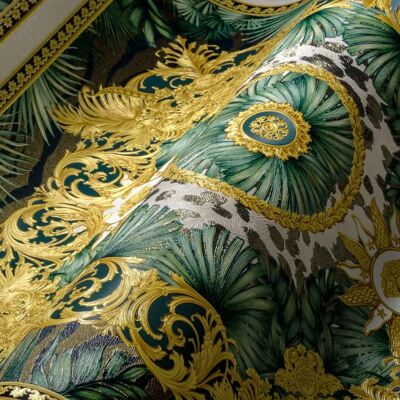 Papier Peint Jungle Versace - Motif Luxueux Décoratif - Publicité Papier Peint Jungle Versace - Motif Luxueux Décoratif - Publicité