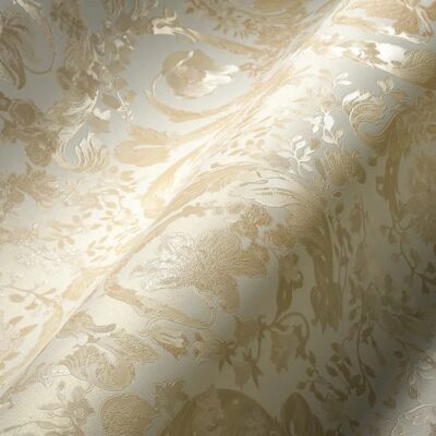 Papier Peint Beige Floral de Luxe Versace - Type de Papier - Publicité Papier Peint Beige Floral de Luxe Versace - Type de Papier - Publicité