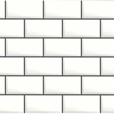 Living Walls Schwarz-Weiß Stein Tapete - 53cm x 10m Living Walls Schwarz-Weiß Stein Tapete - 53cm x 10m
