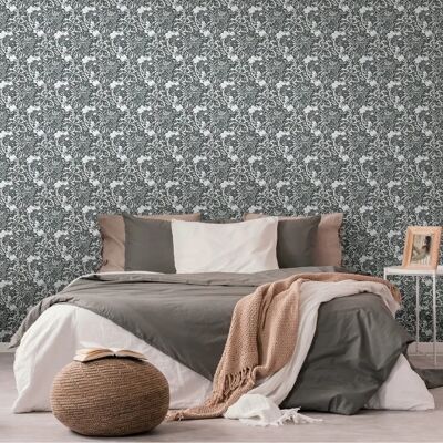 A.S. Creation Blumenmuster Vintage Vliestapete - 10.05 x 0.53 m - Weiß, Schwarz, Grau - Tapete A.S. Creation Blumenmuster Vintage Vliestapete - 10.05 x 0.53 m - Weiß, Schwarz, Grau - Tapete