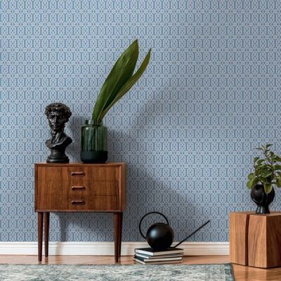 Livingwalls Blau Grau Grafisch Tapete - 53cm x 10,05m Livingwalls Blau Grau Grafisch Tapete - 53cm x 10,05m