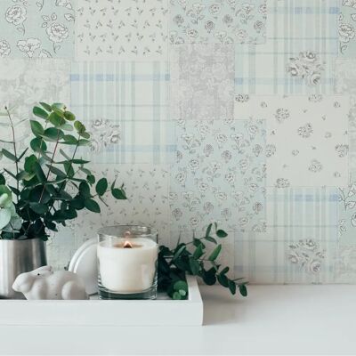 A.S. CRÉATION Landhaus Patchwork Tapete - Blumenmuster A.S. CRÉATION Landhaus Patchwork Tapete - Blumenmuster