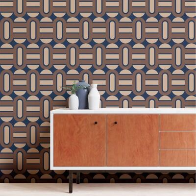 A.S. CRÉATION Retro Chic Tapete - Grafik 3D Blau Beige A.S. CRÉATION Retro Chic Tapete - Grafik 3D Blau Beige