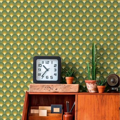 A.S. CRÉATION Retro Chic Vliesbehang - Vintage 3D Geometrisch Groen A.S. CRÉATION Retro Chic Vliesbehang - Vintage 3D Geometrisch Groen