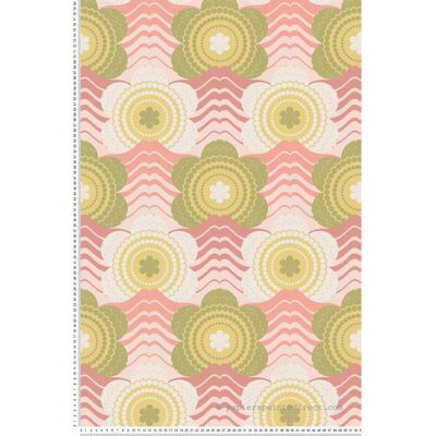 A.s. Création Pink Green Große Blumen Retro Chic Wandbeklebung - Wandbeklebung A.s. Création Pink Green Große Blumen Retro Chic Wandbeklebung - Wandbeklebung