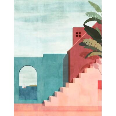 Living Walls La Pared III Papel Pintado 3D Ciudad - Azul, Rojo, Rosa - Papel de Pared Living Walls La Pared III Papel Pintado 3D Ciudad - Azul, Rojo, Rosa - Papel de Pared