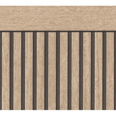 A.S. Creation Holzlisen Dado Panel Tapete - Natur/Schwarz - Strukturiert, Einfach anzubringen A.S. Creation Holzlisen Dado Panel Tapete - Natur/Schwarz - Strukturiert, Einfach anzubringen